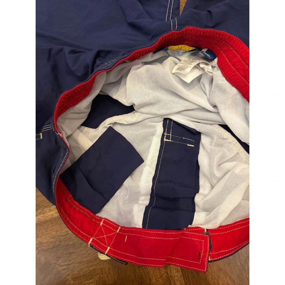 Polo Ralph Lauren Mens Navy Blue Swim Trunks Cargo Pocket XL Red Pony Logo